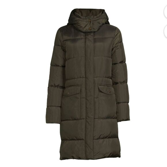 BCBG Paris SMALL Long Puffer Coat with Hood - Picture 5 of 5